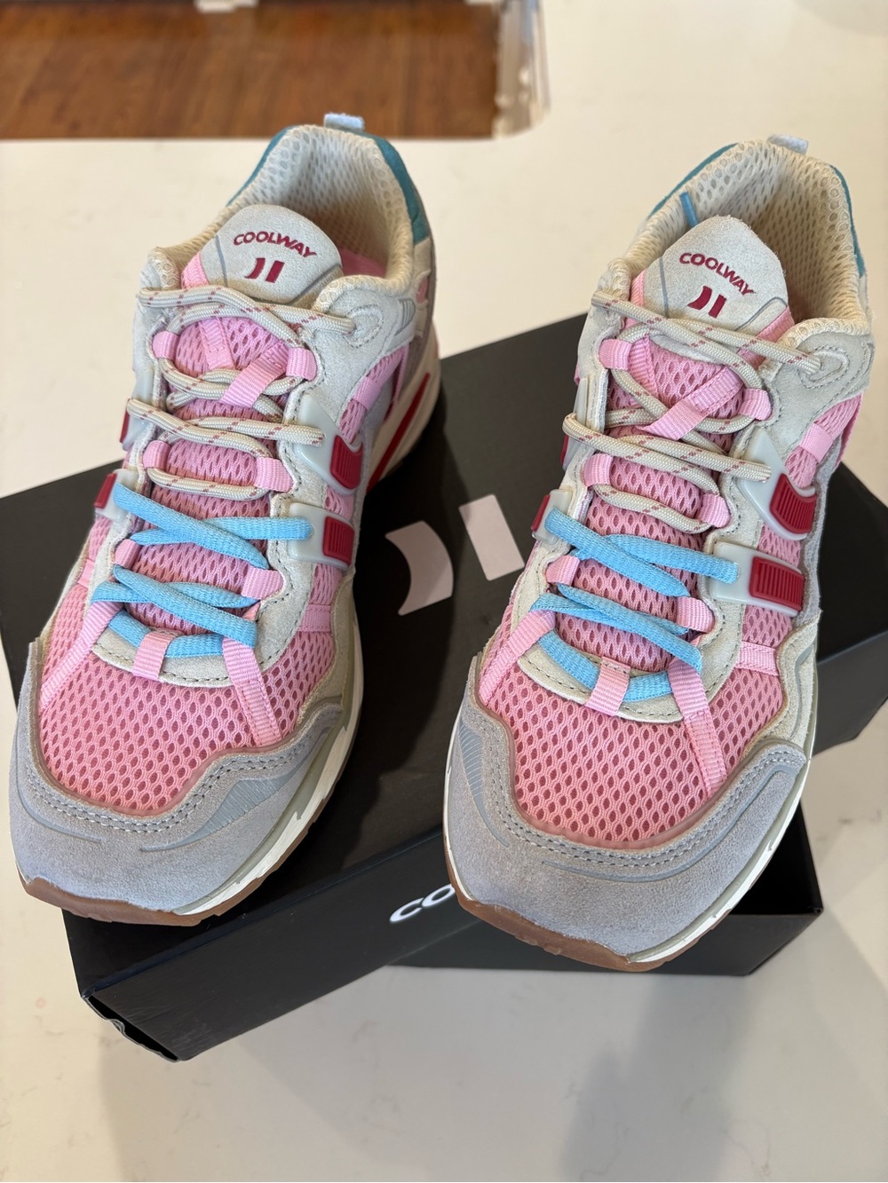 BRAND NEW Coolway  Pink, Blue & Gray Mesh Athletic Sneakers